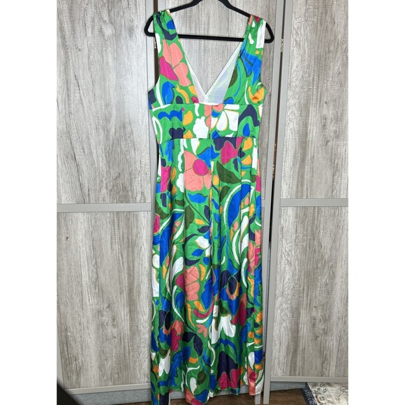 Zara Jumpsuit Size L Wide Leg Satin Open Back Knotted Straps Printed NWT - Picture 11 of 11